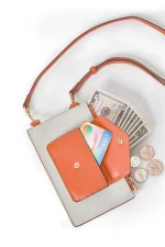 Orange Cell Phone Shoulder Bag