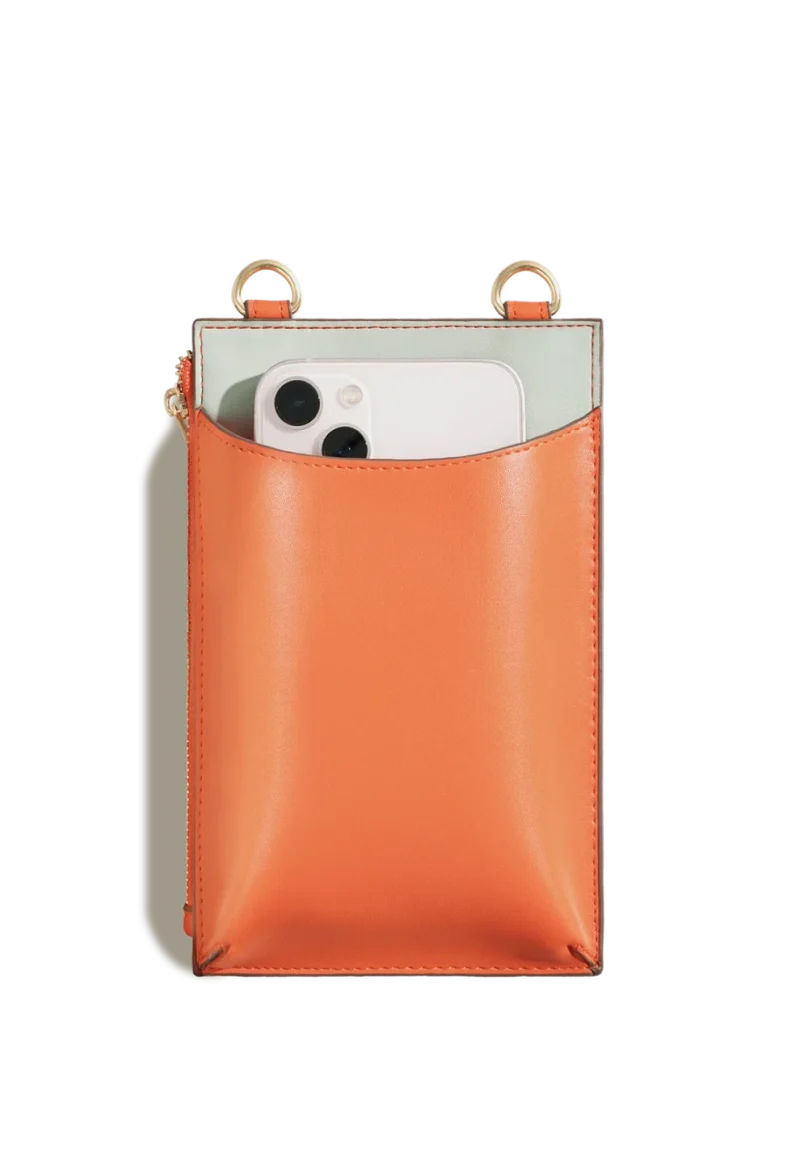 Orange Cell Phone Shoulder Bag