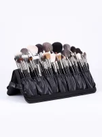 Folding Cosmetic Brush Bag (Black)