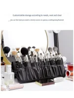 Folding Cosmetic Brush Bag (Black)