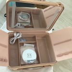 Portable vanity case with LED lighted mirror photo review