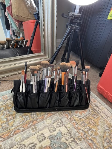 Folding Cosmetic Brush Bag (Black) photo review