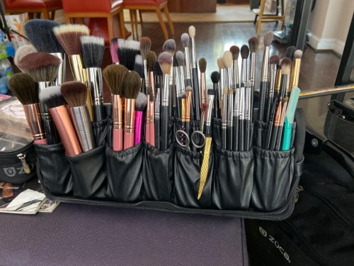 Folding Cosmetic Brush Bag (Black) photo review