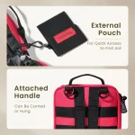 First Aid Bag Empty Large Medical Bag for Travel Home Car and Office Compact Emergency Storage Organizer (No Medications Included)